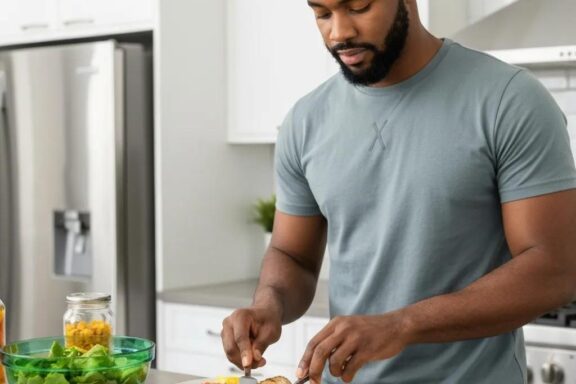 Healthy meal plan for ectomorphs featuring quinoa, grilled chicken, and avocado