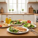 Healthy meal plan for endomorphs featuring protein-rich foods and healthy fats