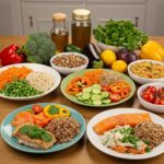 Colorful healthy meals showcasing low-calorie recipes for weight loss