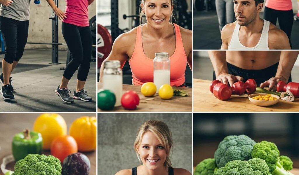 Diverse group of people exercising and preparing healthy meals, representing effective weight loss strategies