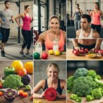Diverse group of people exercising and preparing healthy meals, representing effective weight loss strategies