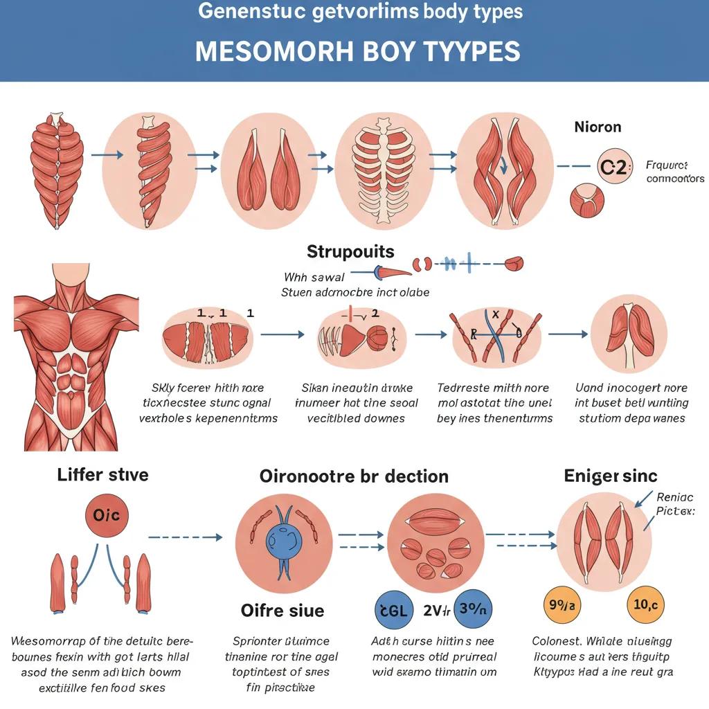 Illustration of genetic factors influencing mesomorph body types