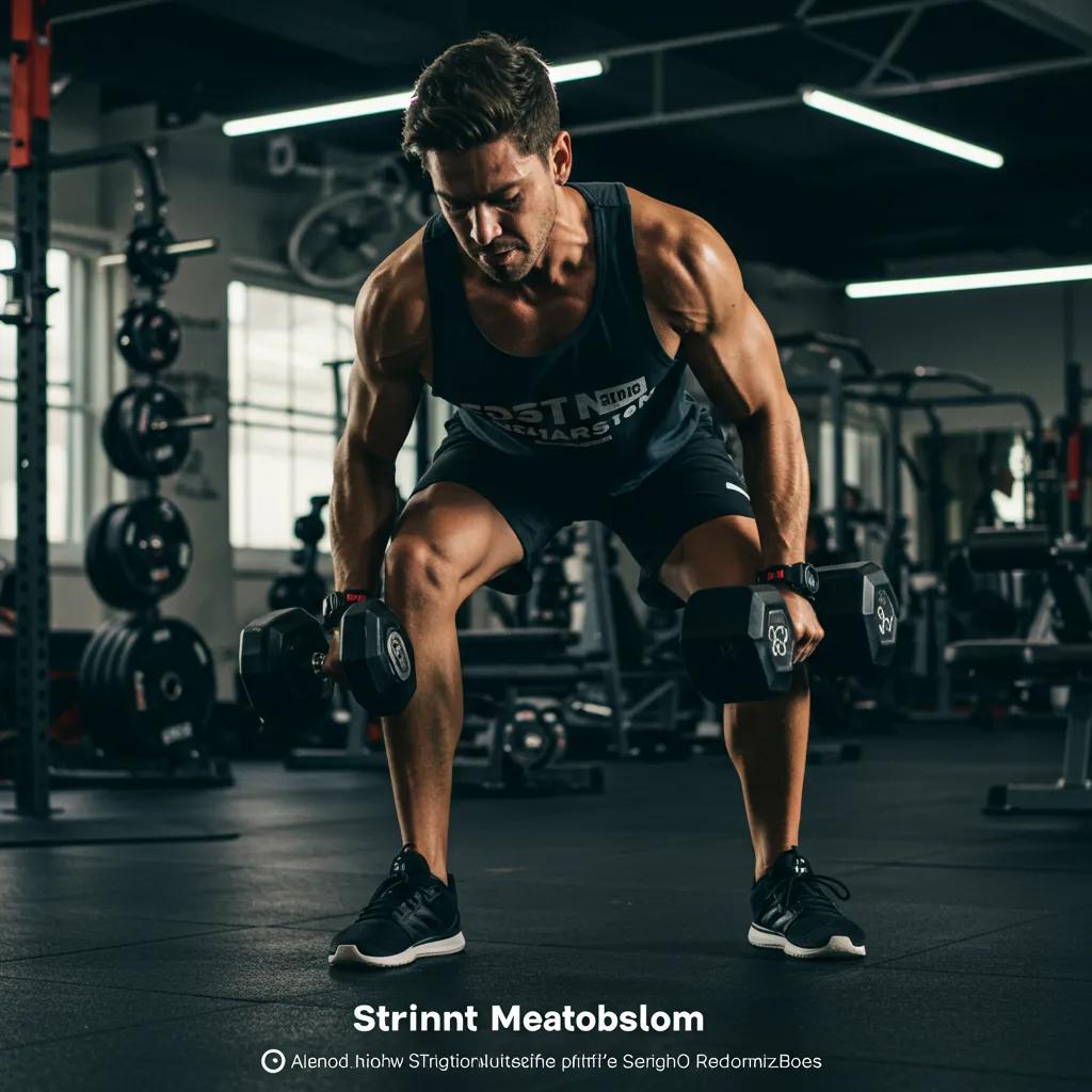 Person trainiert in einem Fitnessstudio, um Methoden zur Stoffwechselanregung für Gewichtsverlust zu veranschaulichen