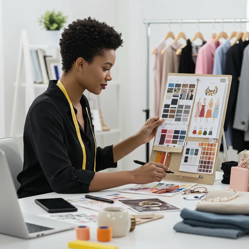 Ein Stylist erstellt ein Moodboard während einer Stilberatung