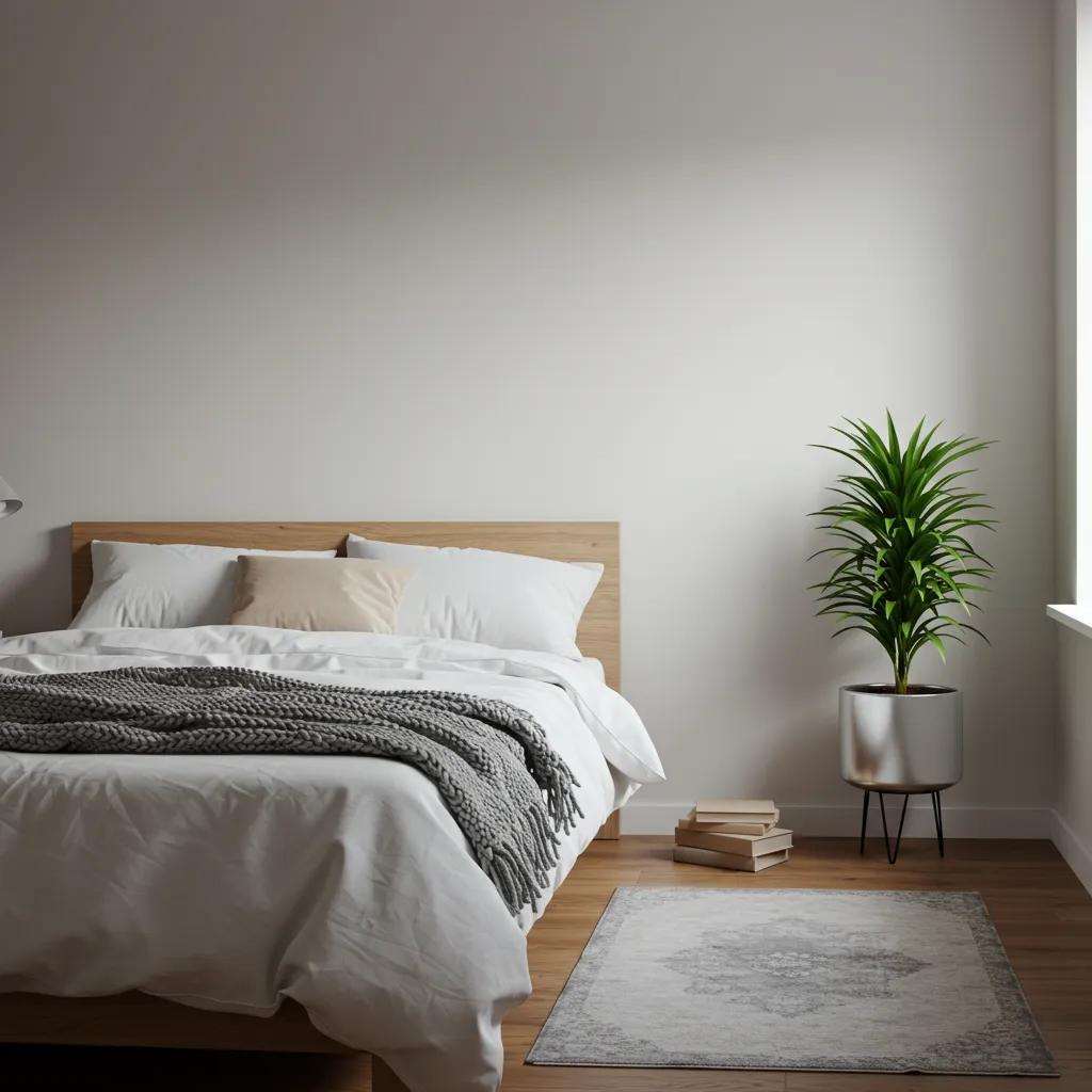 A tranquil bedroom setting with soft lighting and calming decor, illustrating the importance of sleep and stress management for hormonal balance