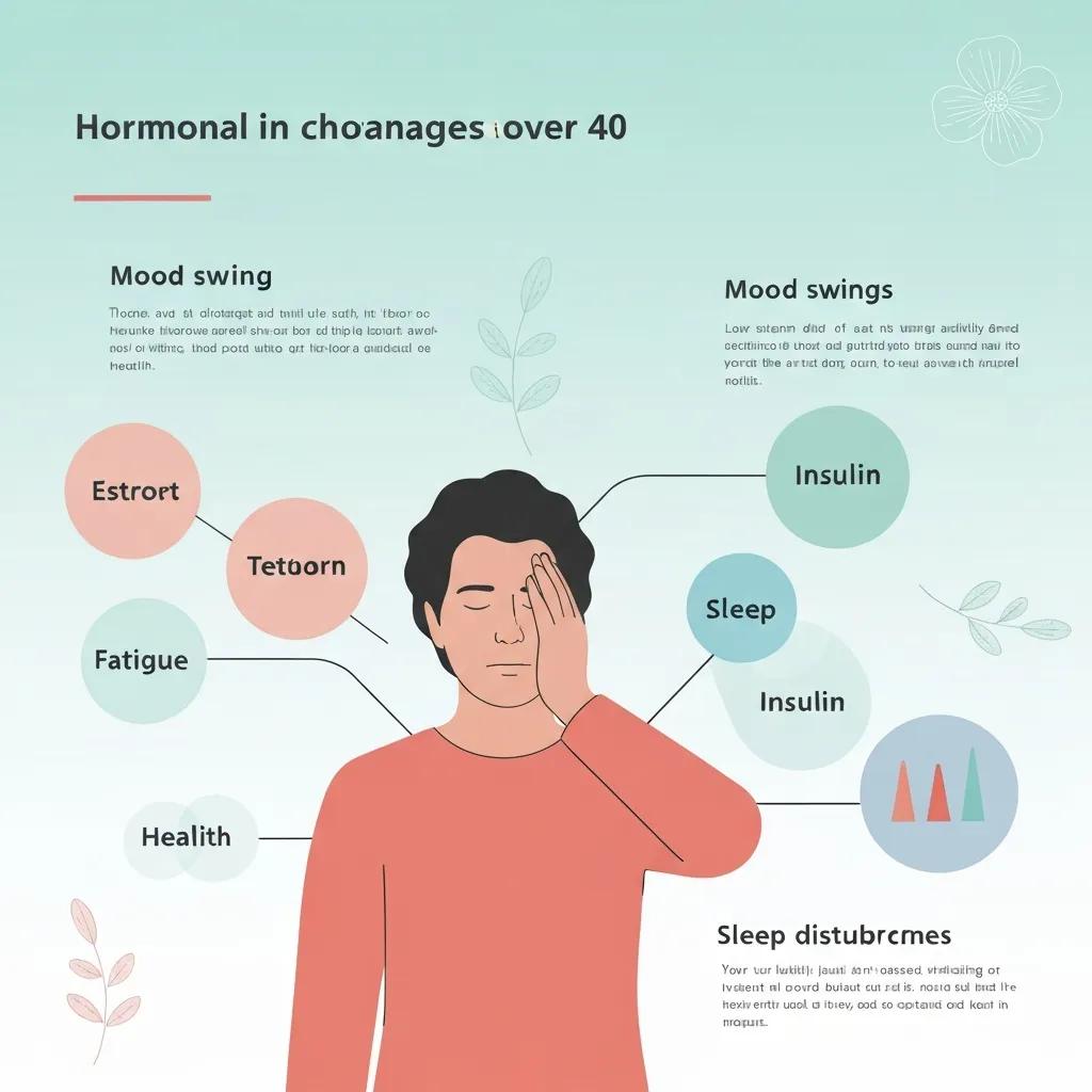 Grafische Darstellung hormoneller Veränderungen im Stoffwechsel bei Menschen über 40
