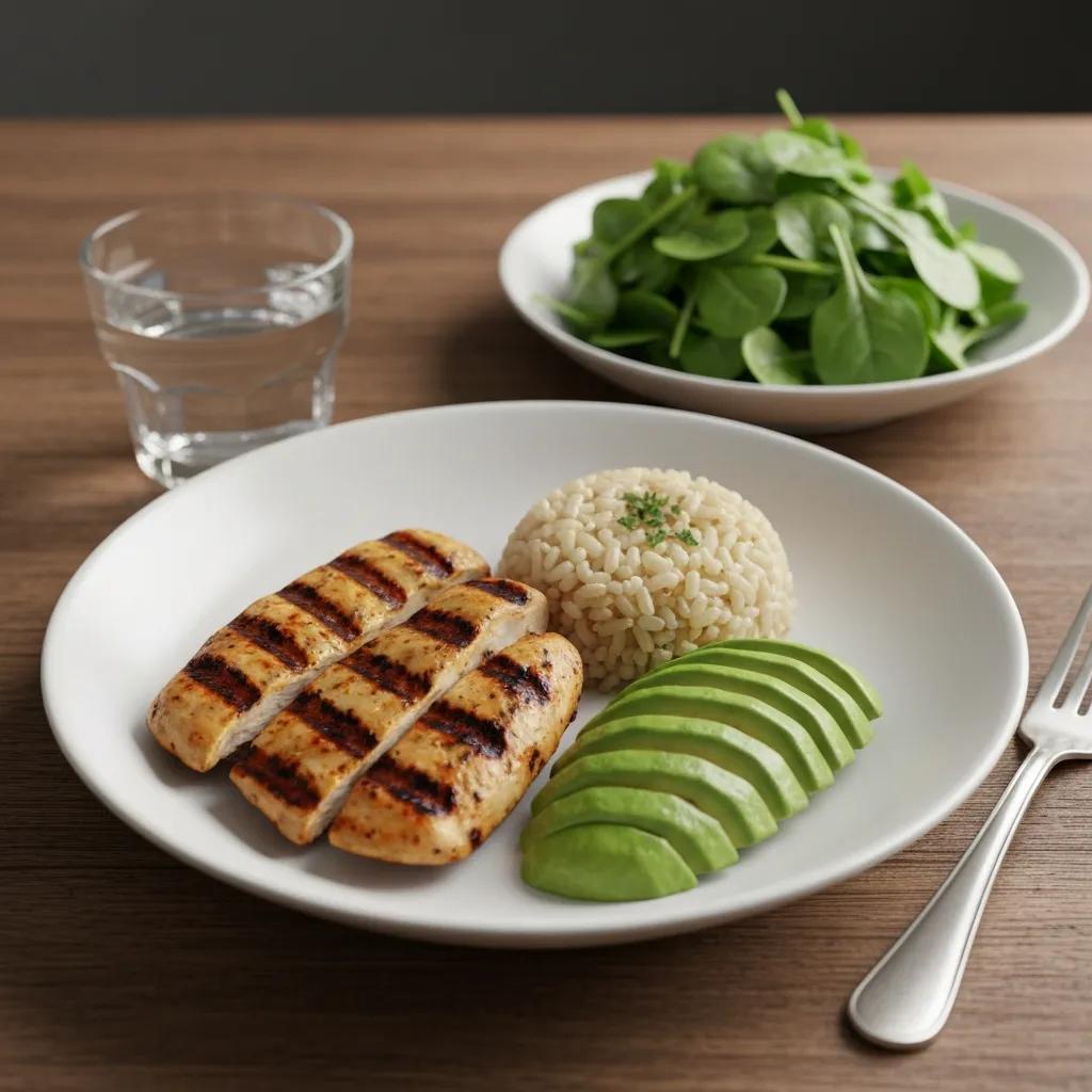 Ausgewogene Mahlzeit mit Makronährstoffverteilung für Ektomorphe