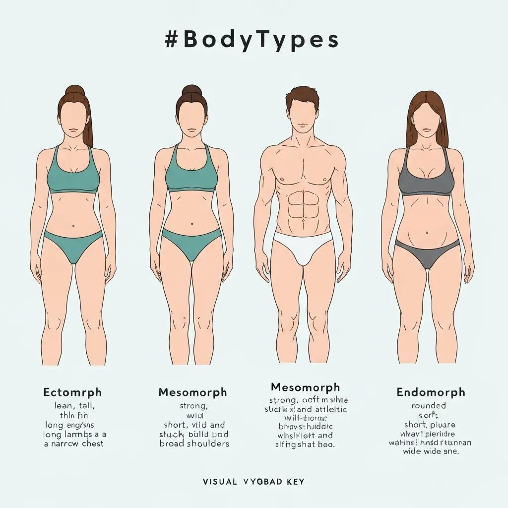 Vergleich Ektomorph, Mesomorph und Endomorph – typische Merkmale visualisiert