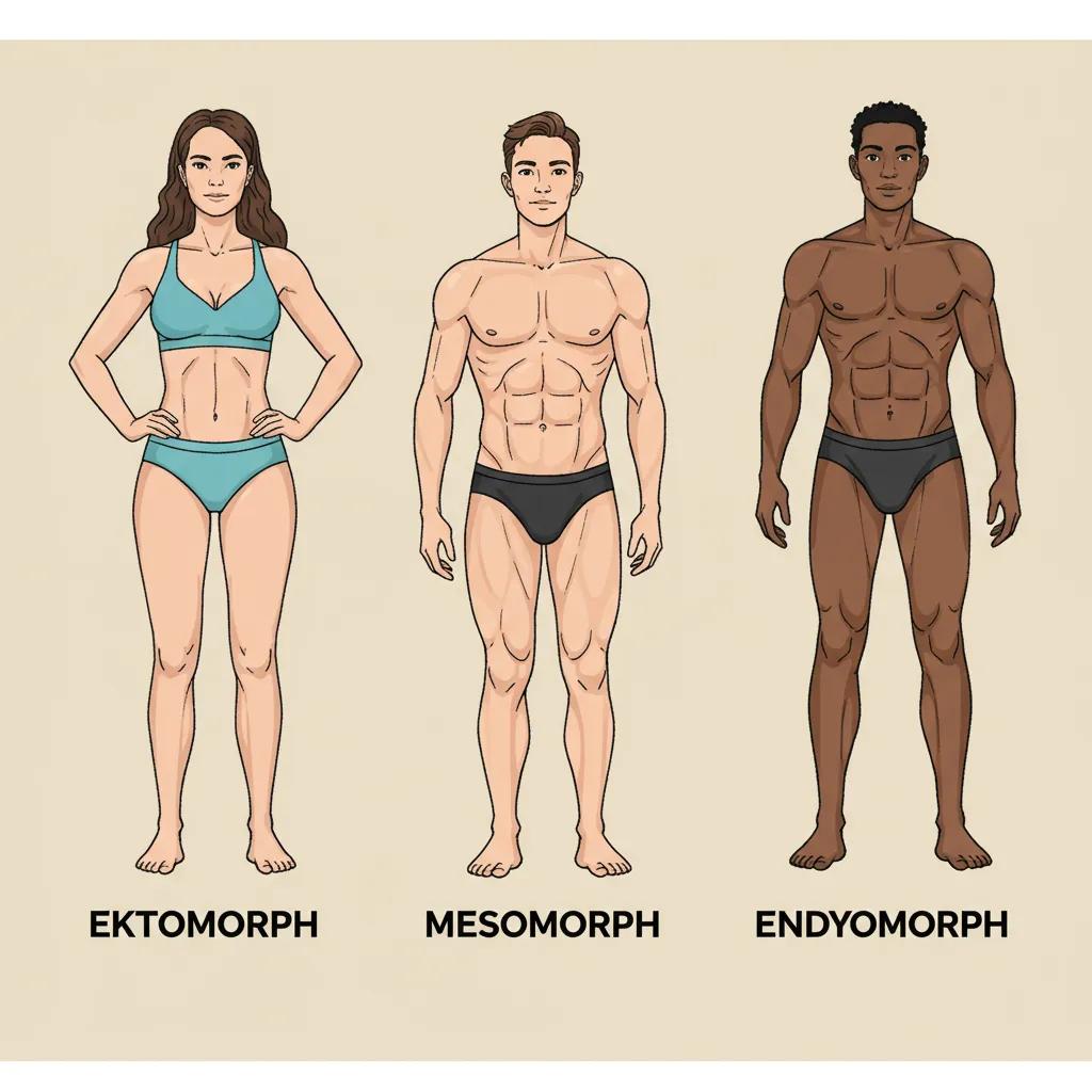 Verschiedene Körpertypen: Ektomorph, Mesomorph und Endomorph