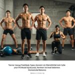Diverse individuals showcasing different body types engaged in fitness activities, emphasizing the connection between hormones and body composition