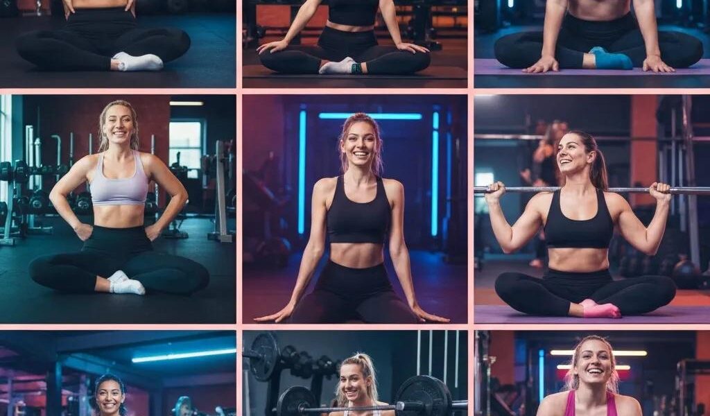 Diverse women representing different body types in a fitness environment, promoting health and empowerment