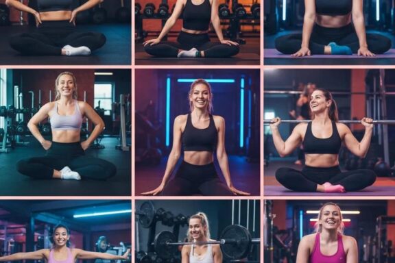 Diverse women representing different body types in a fitness environment, promoting health and empowerment