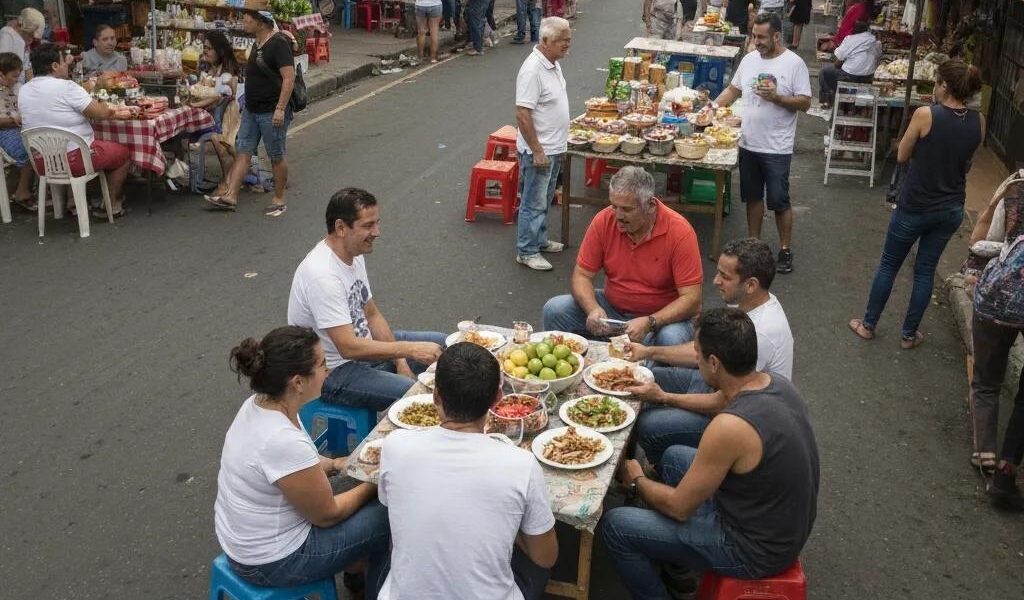 Group fitness analysis session in a modern gym with diverse individuals and trainers