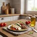 Healthy meal plate with protein-rich foods and vegetables representing the Endomorph diet