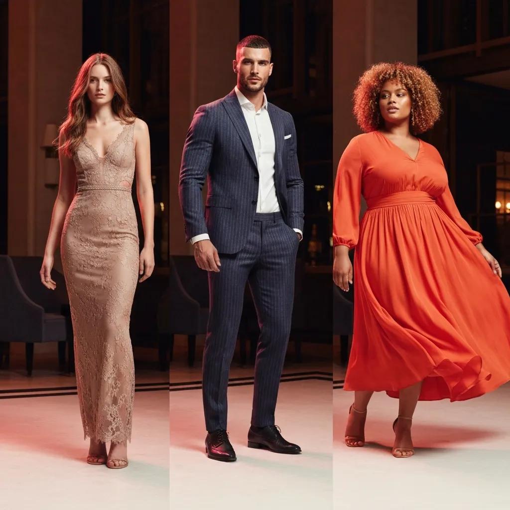 Models tragen Outfits, die auf unterschiedliche Somatotypen abgestimmt sind