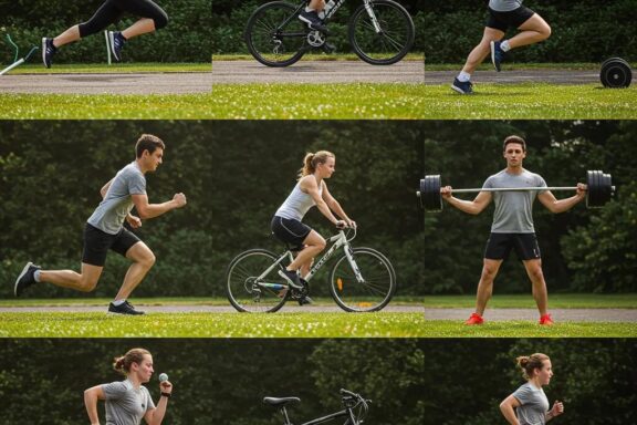 Person engaging in various physical activities illustrating different activity levels