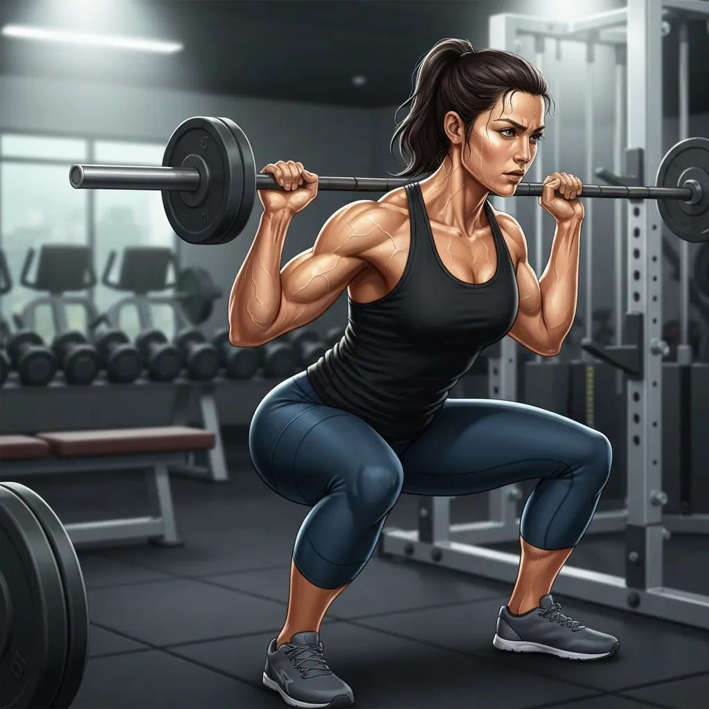 Person beim Krafttraining im Fitnessstudio zur Förderung von Muskelwachstum