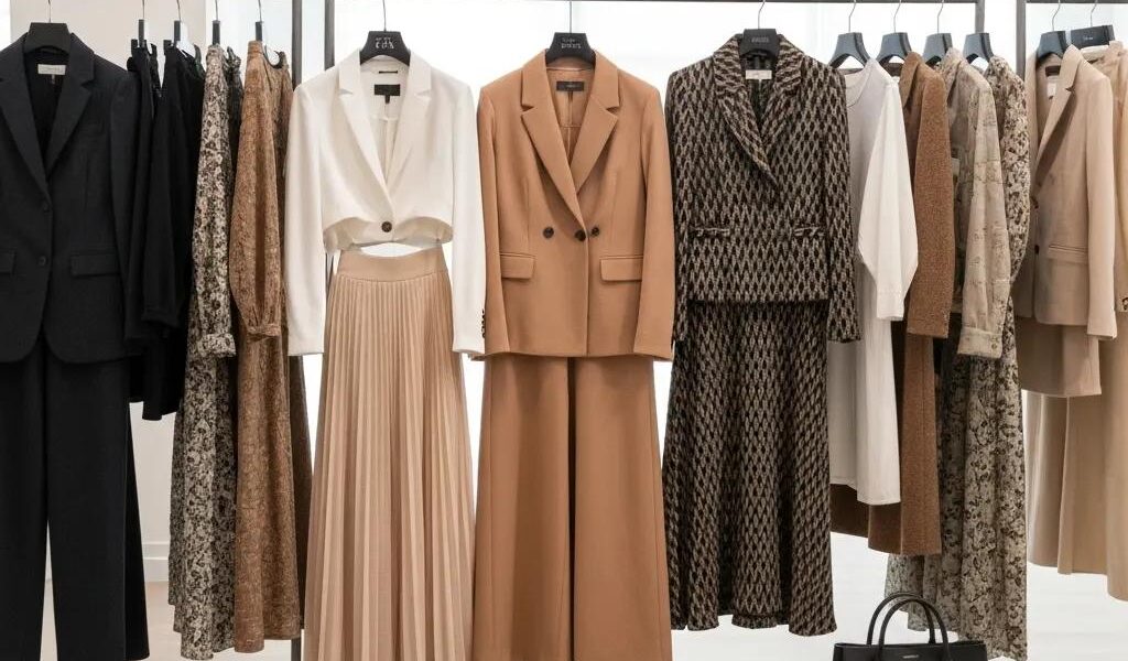 Stylish clothing options for slim body types showcasing tailored and structured outfits