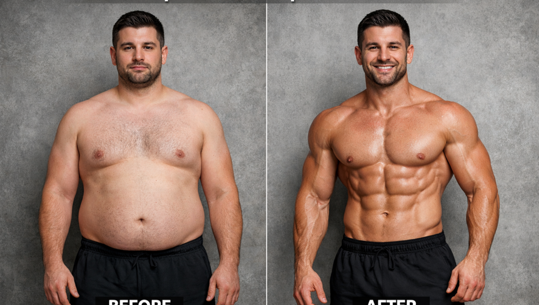 Lichaamsverandering van endomorf naar mesomorf.