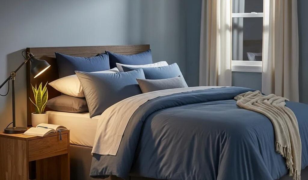 Cozy bedroom setup promoting optimal sleep environment for mesomorphs