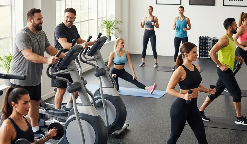 Diverse body types in fitness activities representing the concept of body types in health and wellness