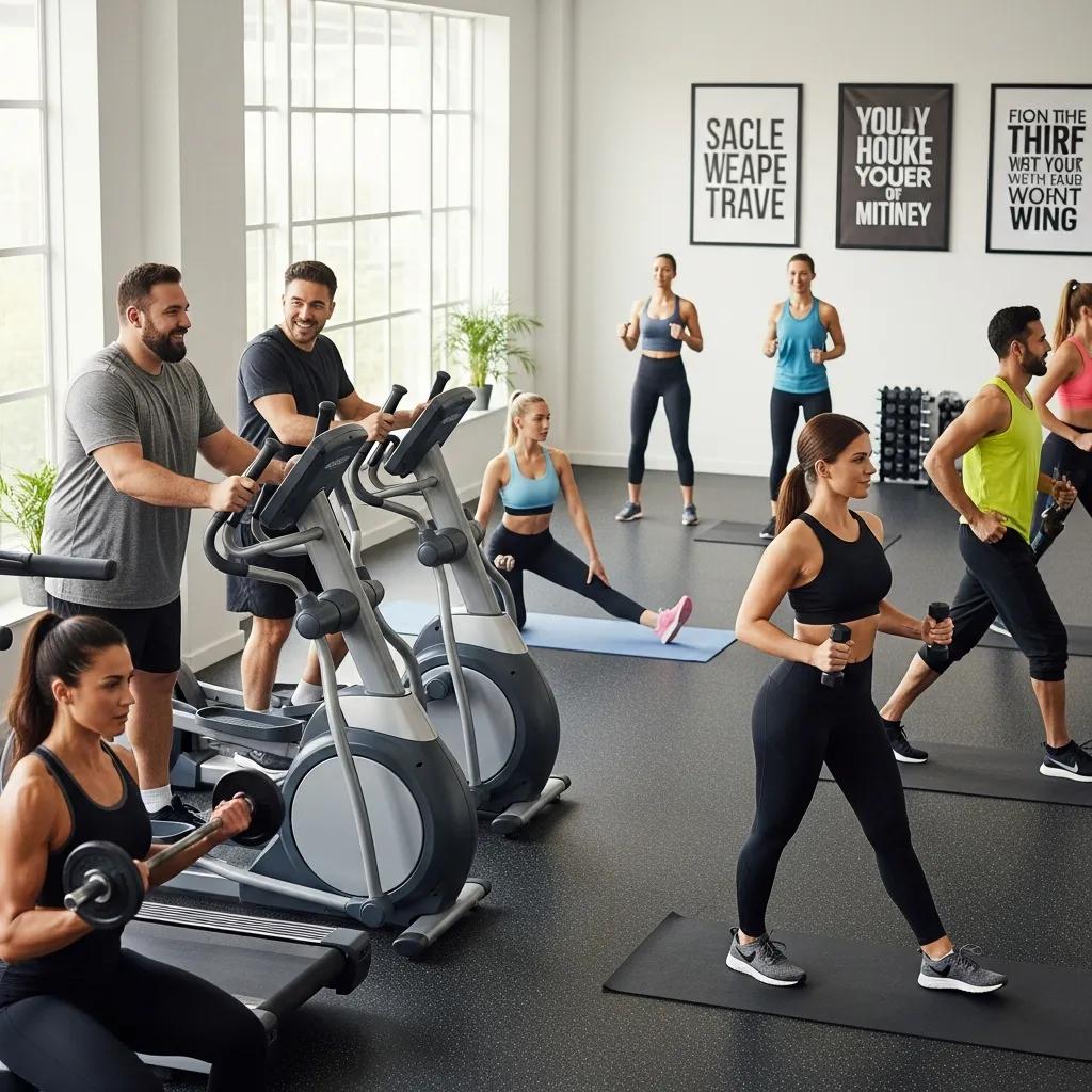 Diverse body types in fitness activities representing the concept of body types in health and wellness