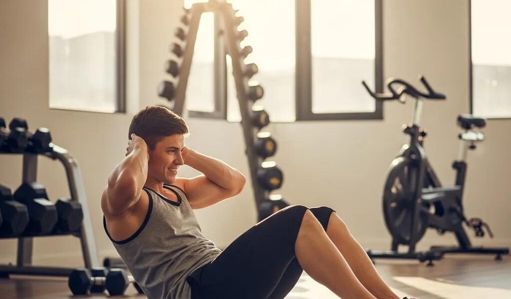 Fit individual exercising in a gym, representing effective fat loss strategies for endomorphs