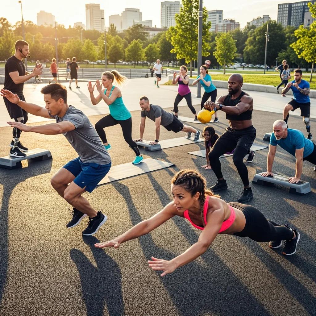 Gruppe beim HIIT-Training zur Verbesserung der Insulinsensitivität