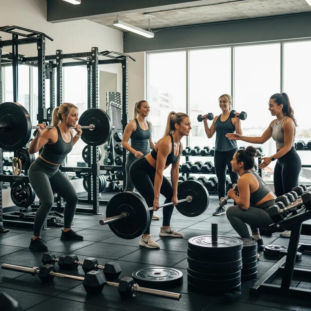Frauen beim Krafttraining mit Freihanteln als Beispiel für effektive Trainingsstrategien