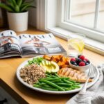 Healthy meal plan for endomorphs featuring quinoa, sweet potatoes, grilled chicken, and avocado