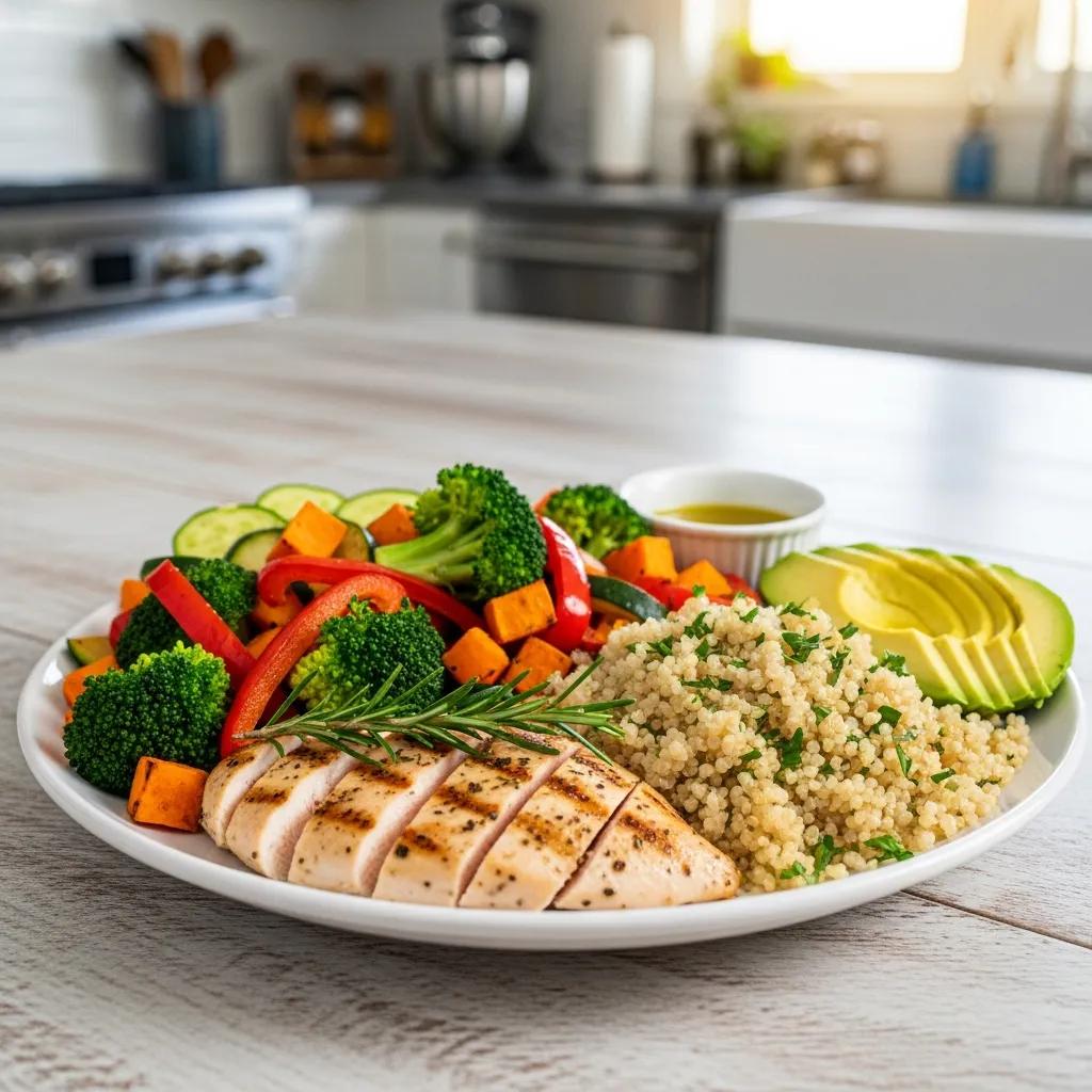 Ausgewogene Mahlzeit zur Unterstützung der Regeneration bei Mesomorphen