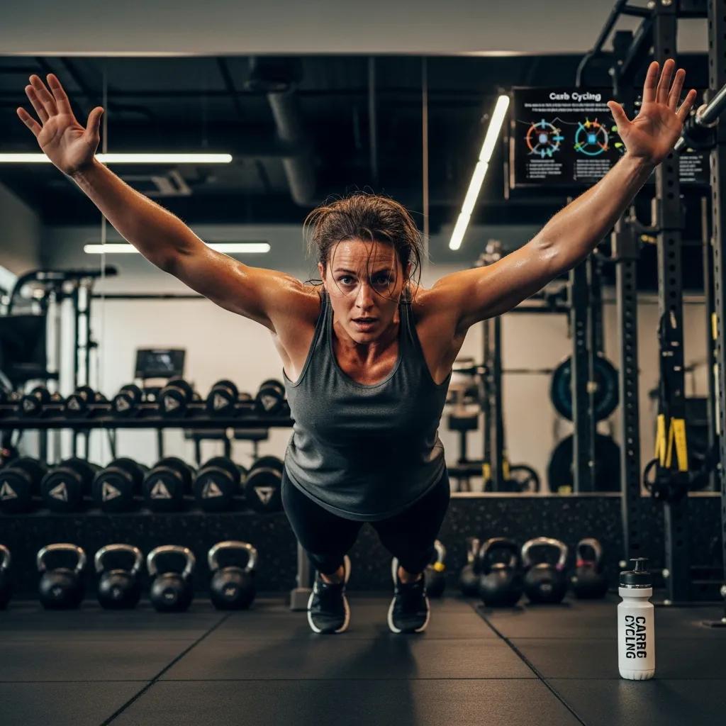 Person bei hochintensivem Intervalltraining im Fitnessstudio