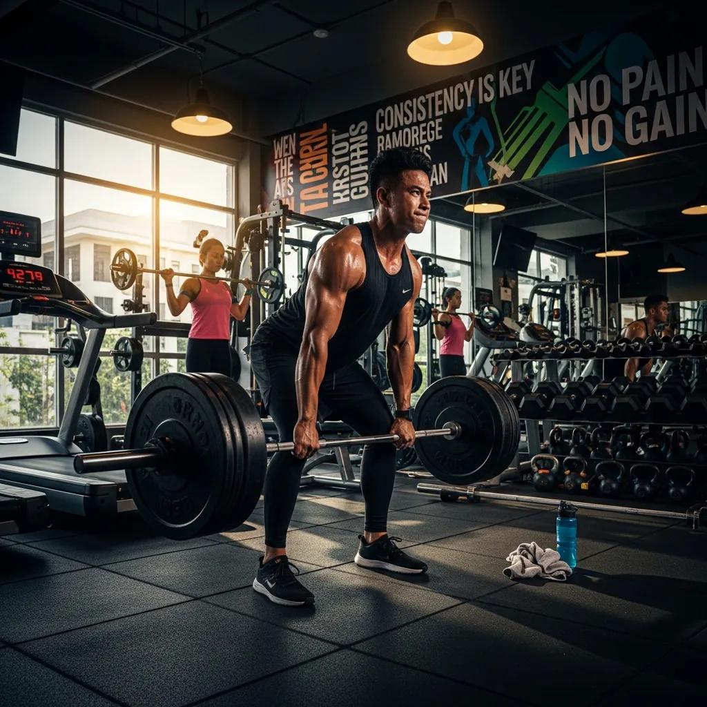 Person beim Krafttraining im Fitnessstudio zur Unterstützung der Endomorph‑Diät