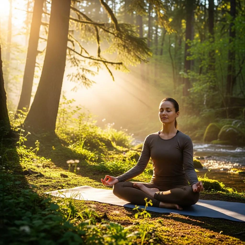 Person beim Yoga im Freien: Achtsamkeit und gesunder Lebensstil fördern Detox-Erfolg