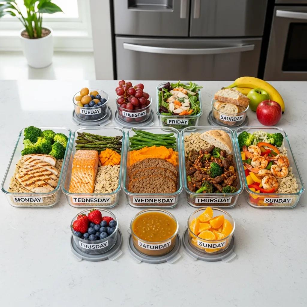 Vorbereitete Mahlzeiten für die Woche: strukturierte Essensplanung hilft bei der Umsetzung eines Ernährungsplans