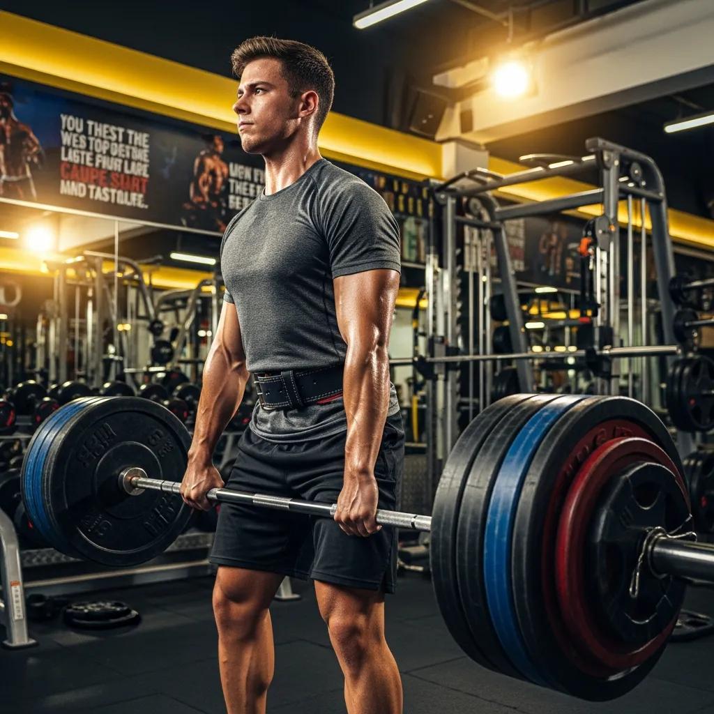 Young man lifting weights in a gym, representing muscle building for ectomorphs