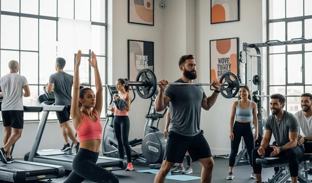 Diverse individuals participating in fitness activities, symbolizing body transformations and personal growth