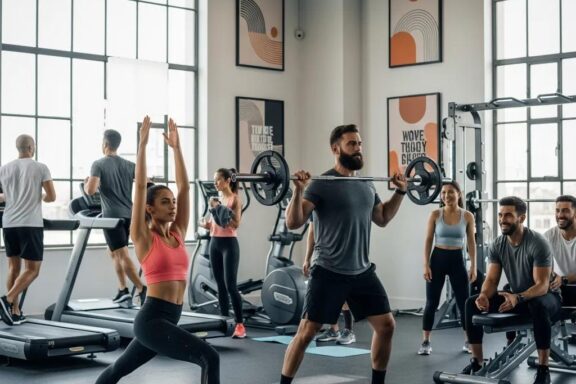 Diverse individuals participating in fitness activities, symbolizing body transformations and personal growth