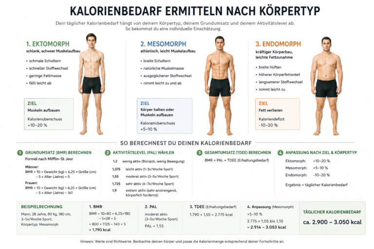 Kalorienbedarf ermitteln nach Körpertyp