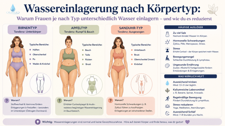 Wassereinlagerung nach Körpertyp: Warum Frauen je nach Typ unterschiedlich Wasser einlagern – und